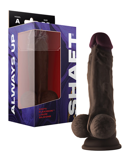 Shaft Model A Flexskin Liquid Silicone 7.5" Dong W-balls - Mahogany - LUST Depot