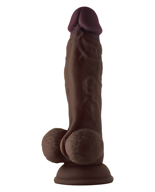 Shaft Model A Flexskin Liquid Silicone 9.5" Dong W-balls - Mahogany - LUST Depot