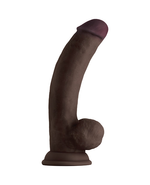 Shaft Model C Flexskin Liquid Silicone 8.5" Curved Dong W-balls - Mahogany - LUST Depot