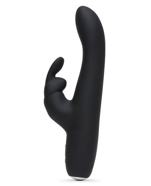 Fifty Shades Of Grey Greedy Girl Rechargeable Slimline Rabbit Vibrator - Black - LUST Depot