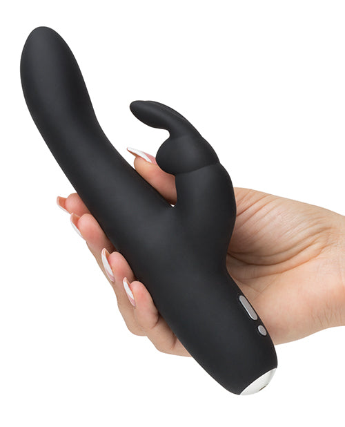 Fifty Shades Of Grey Greedy Girl Rechargeable Slimline Rabbit Vibrator - Black - LUST Depot