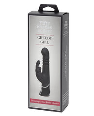 Fifty Shades Of Grey Greedy Girl Rechargeable Thrusting G Spot Rabbit Vibrator - Black