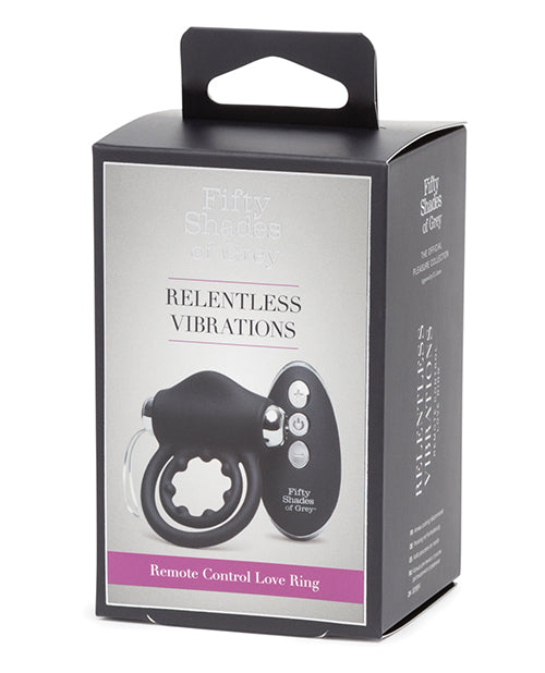 Fifty Shades Of Grey Relentless Vibrations Remote Control Love Ring - Black - LUST Depot