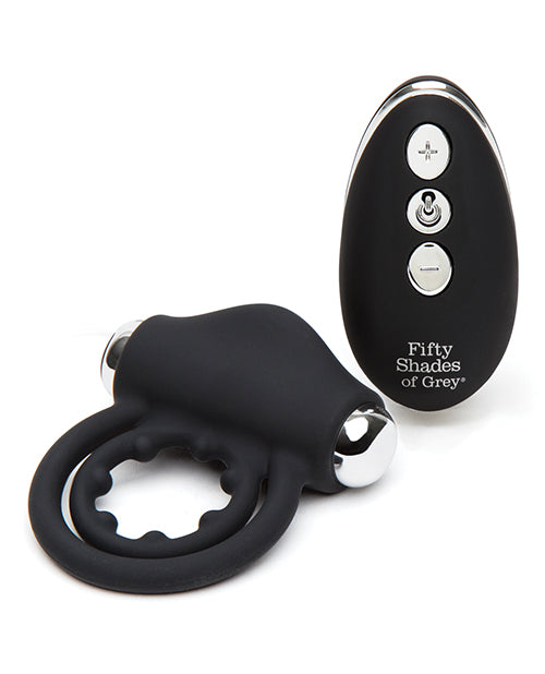 Fifty Shades Of Grey Relentless Vibrations Remote Control Love Ring - Black - LUST Depot