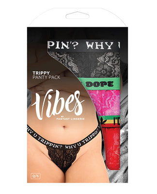 Vibes Trippy 3 Pack Thongs Assorted Colors Qn