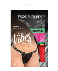 Vibes Trippy 3 Pack Thongs Assorted Colors O-s