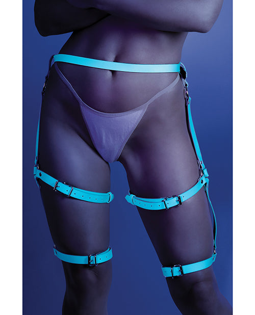 Glow Buckle Up Glow In The Dark Leg Harness Light Blue O-s - LUST Depot