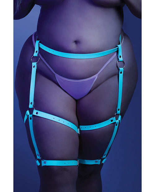 Glow Buckle Up Glow In The Dark Leg Harness Light Blue O-s - LUST Depot