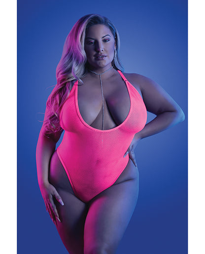 Glow Electric Haze Teddy Neon Pink Qn - LUST Depot