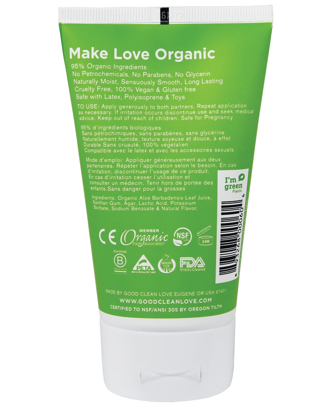 Good Clean Love Almost Naked Organic Personal Lubricant - 4 Oz - LUST Depot