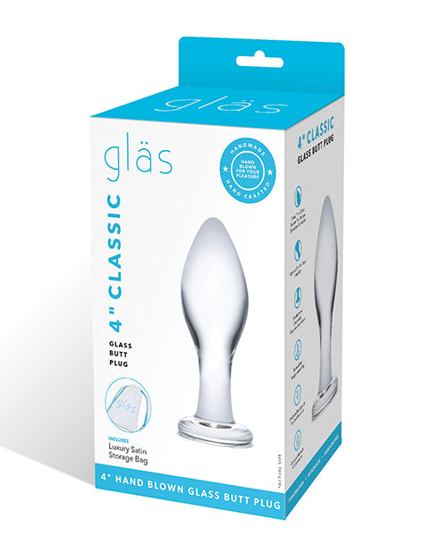 Glas 4" Classic Butt Plug - Clear - LUST Depot