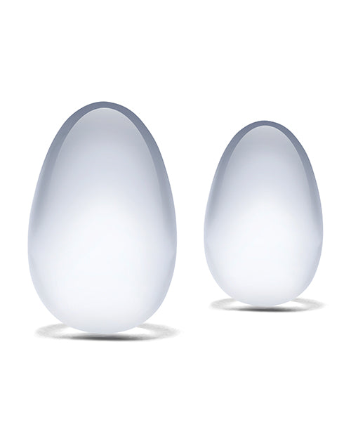 Glas 2 Pc Glass Yoni Eggs Set - Clear - LUST Depot