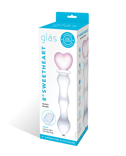 Glas 8" Sweetheart Glass Dildo - Pink-clear - LUST Depot