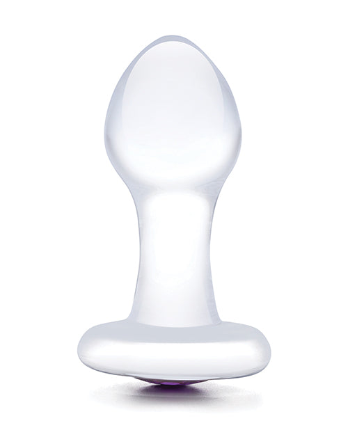 Glas 3.5" Bling Bling Glass Butt Plug - Clear - LUST Depot