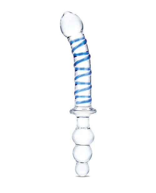 Glas 10" Twister Dual Ended Dildo - Blue - LUST Depot