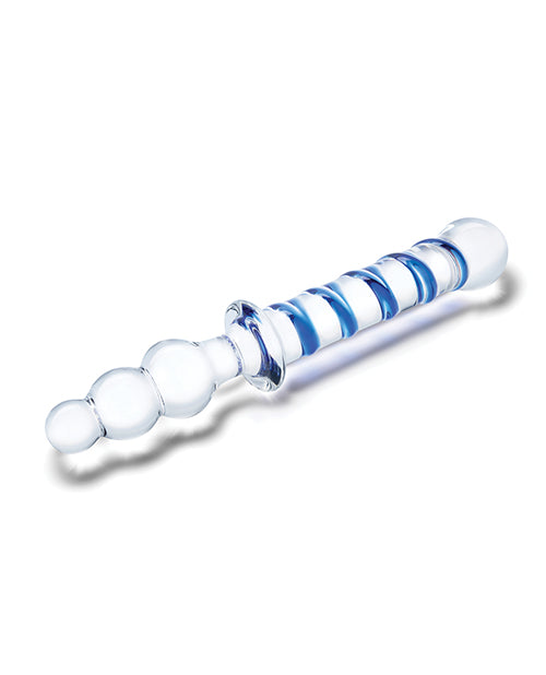 Glas 10" Twister Dual Ended Dildo - Blue - LUST Depot