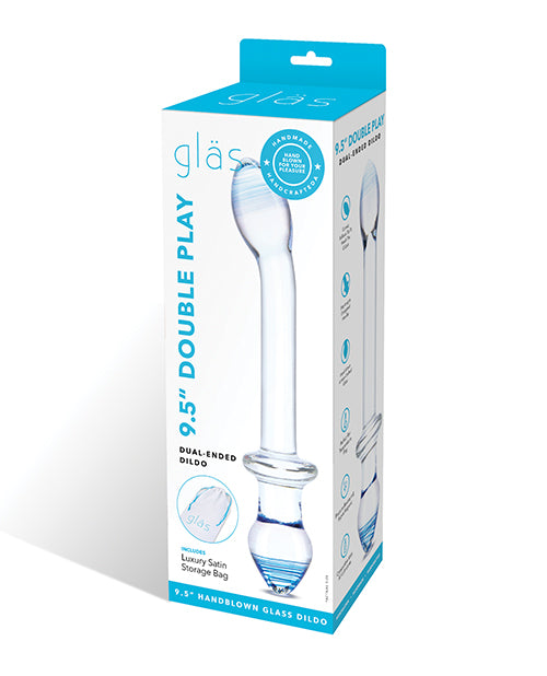 Glas 9.5" Double Play Dual Ended Dildo - Clear - LUST Depot