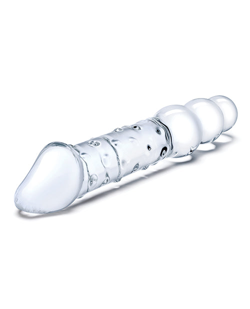 Glas 12" Double Ended Glass Dildo W-anal Beads - Clear - LUST Depot