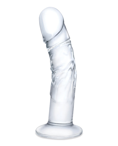 Glas 7" Realistic Curved Glass Dildo W-veins - Clear - LUST Depot