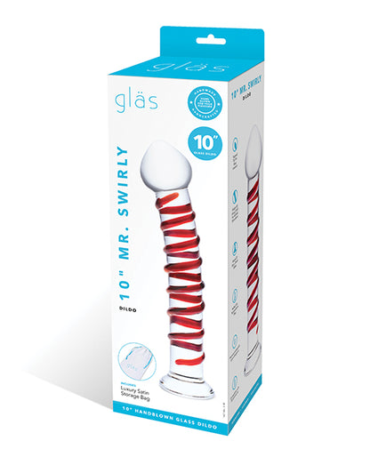 Glas 10" Mr. Swirly Dildo - Red - LUST Depot