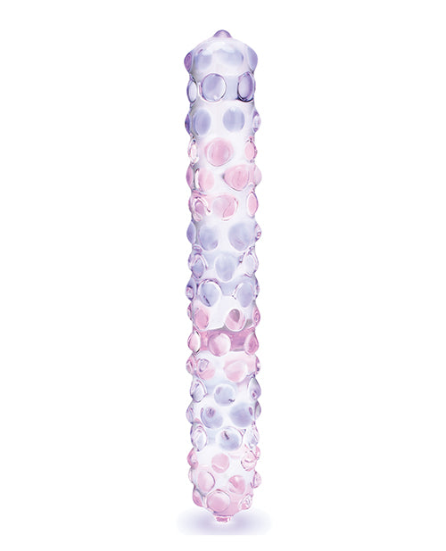 Glas 9" Purple Rose Nubby Glass Dildo - Purple-pink - LUST Depot