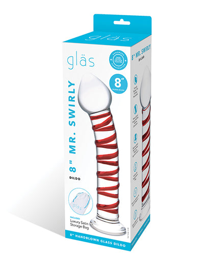 Glas 8" Mr. Swirly Glass Dildo - Red - LUST Depot