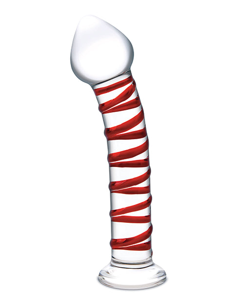 Glas 8" Mr. Swirly Glass Dildo - Red - LUST Depot