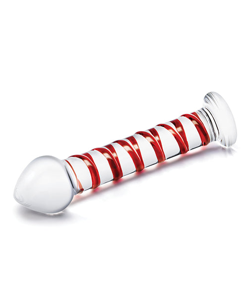 Glas 8" Mr. Swirly Glass Dildo - Red - LUST Depot