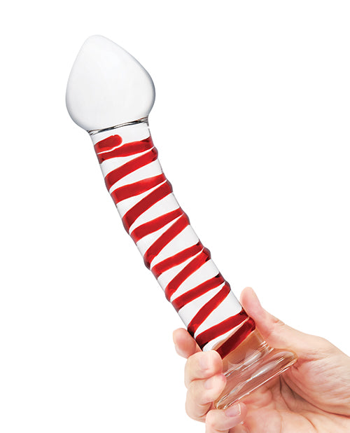 Glas 8" Mr. Swirly Glass Dildo - Red - LUST Depot