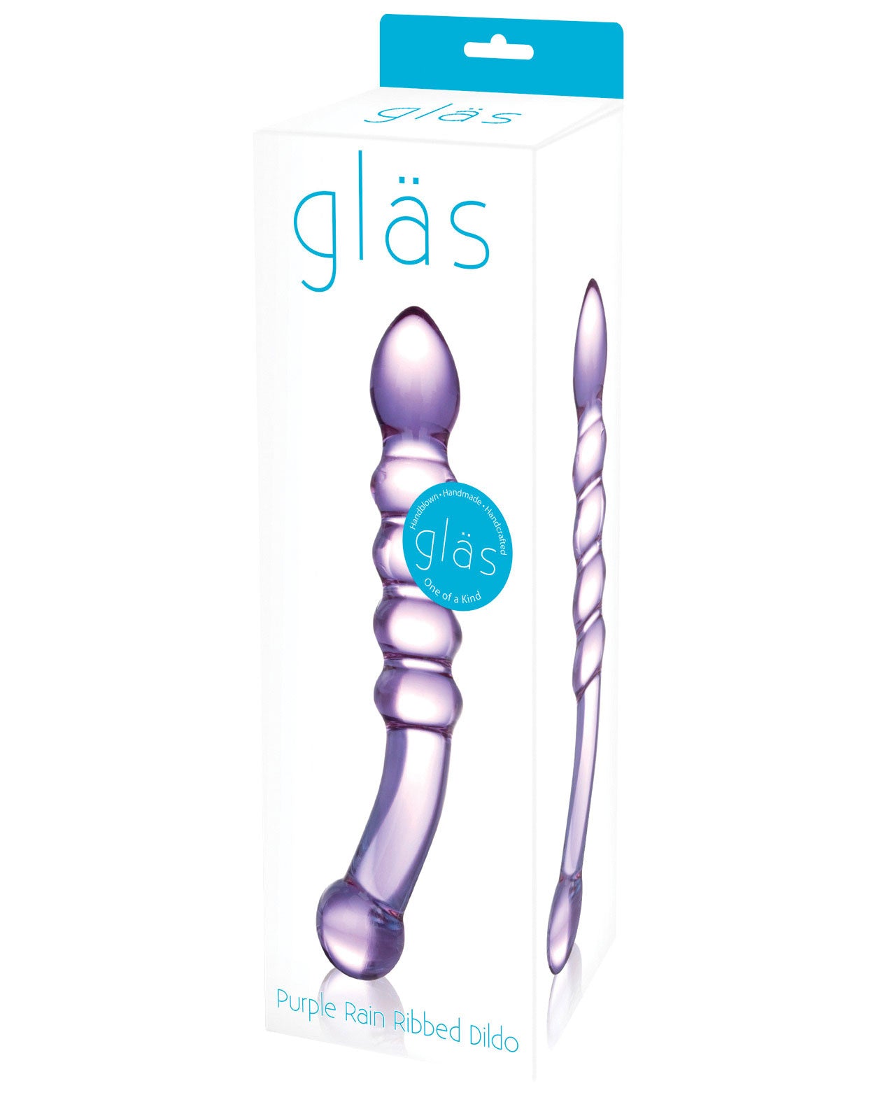 Glas Purple Rain Ribbed Glass Dildo - LUST Depot