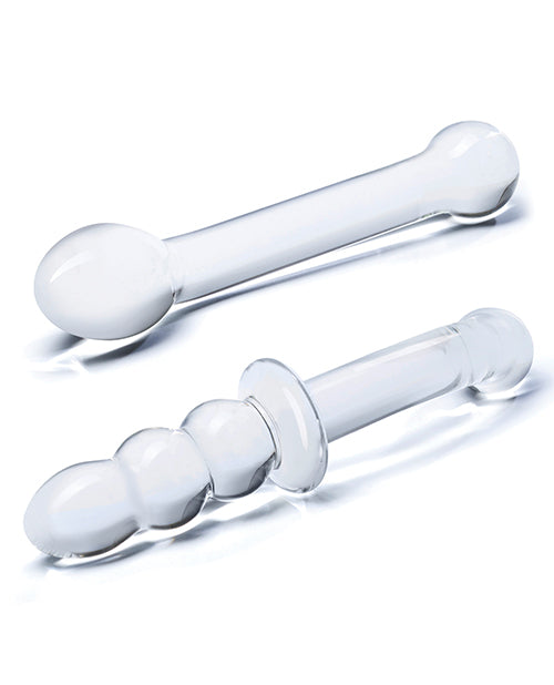 Glas 2 Pc G-spot Pleasure Glass Dildo Set - Clear - LUST Depot