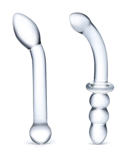 Glas 2 Pc G-spot Pleasure Glass Dildo Set - Clear - LUST Depot