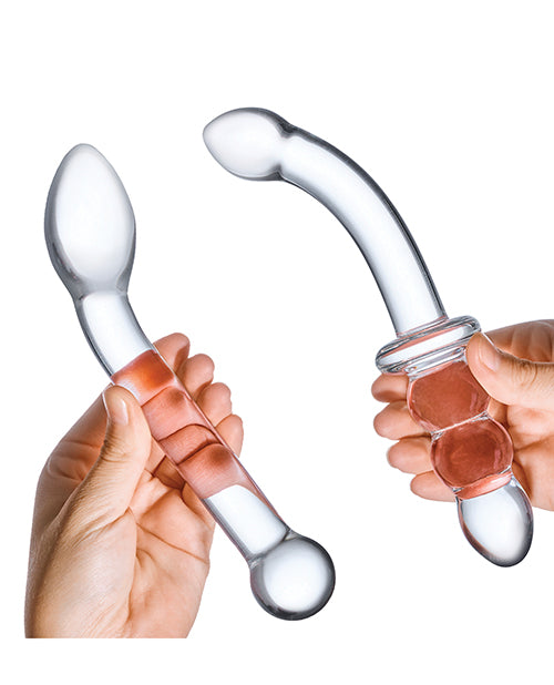 Glas 2 Pc G-spot Pleasure Glass Dildo Set - Clear - LUST Depot