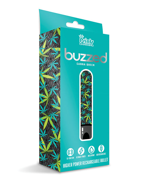 Buzzed 3.5" Rechargeable Bullet - Canna Queen Black - LUST Depot