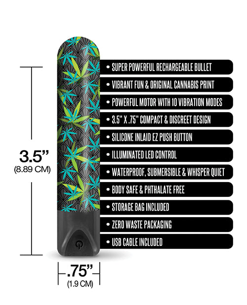 Buzzed 3.5" Rechargeable Bullet - Canna Queen Black - LUST Depot