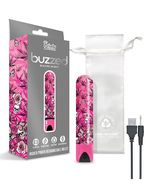 Buzzed 3.5" Rechargeable Bullet - Blazing Beauty Pink - LUST Depot