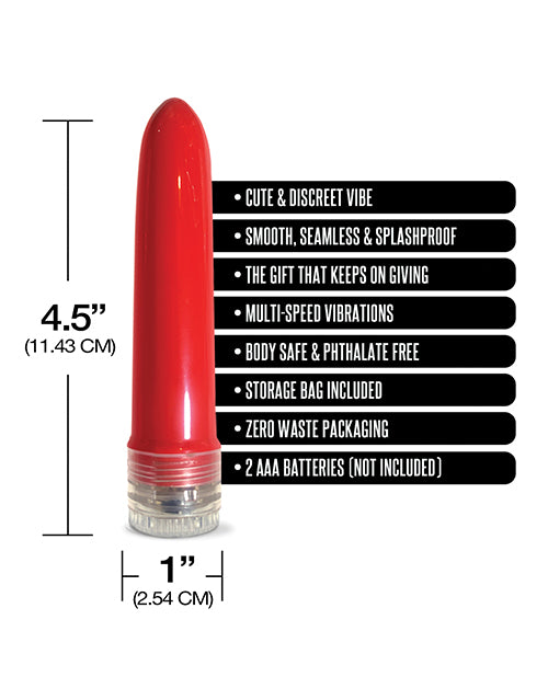 Pleasure Package I Didn't Know Your Size 4" Multi Speed Vibe  - Red - LUST Depot