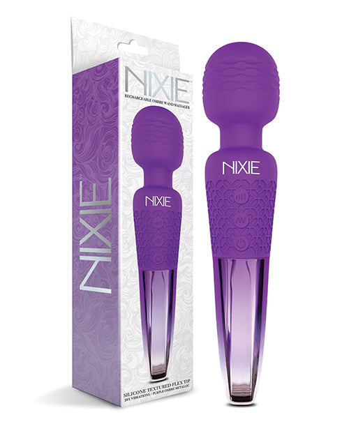 Nixie Rechargeable Wand Massager - Purple Ombre Metallic - LUST Depot