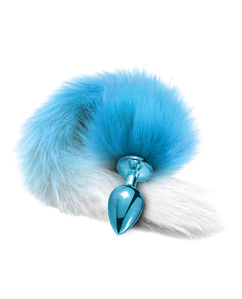 Nixie Metal Butt Plug W-faux Fur Tail - Blue Metallic - LUST Depot