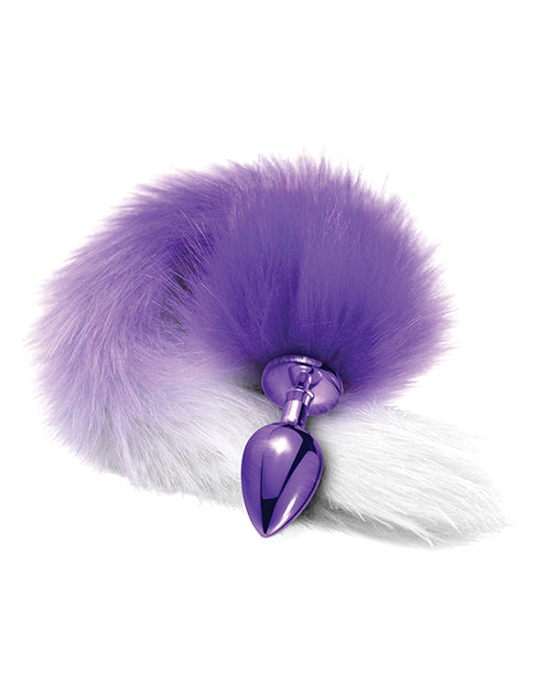 Nixie Metal Butt Plug W-faux Fur Tail - Purple Metallic - LUST Depot