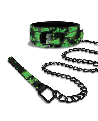 Stoner Vibes Glow in the Dark Collar & Leash