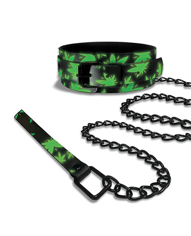 Stoner Vibes Glow in the Dark Collar & Leash