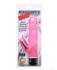 Naughty Diver Corded Jelly Vibe Waterproof - Pink