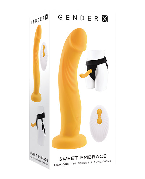 Gender X Sweet Embrace Dual Motor Strap On Vibe W-harness - Yellow - LUST Depot