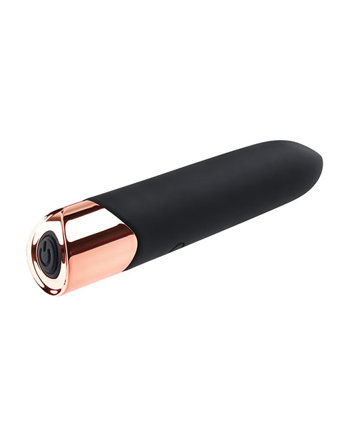 Gender X The Gold Standard Rechargeable Silicone Bullet - Black-rose Gold - LUST Depot