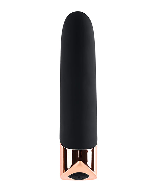 Gender X The Gold Standard Rechargeable Silicone Bullet - Black-rose Gold - LUST Depot