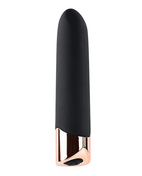 Gender X The Gold Standard Rechargeable Silicone Bullet - Black-rose Gold - LUST Depot