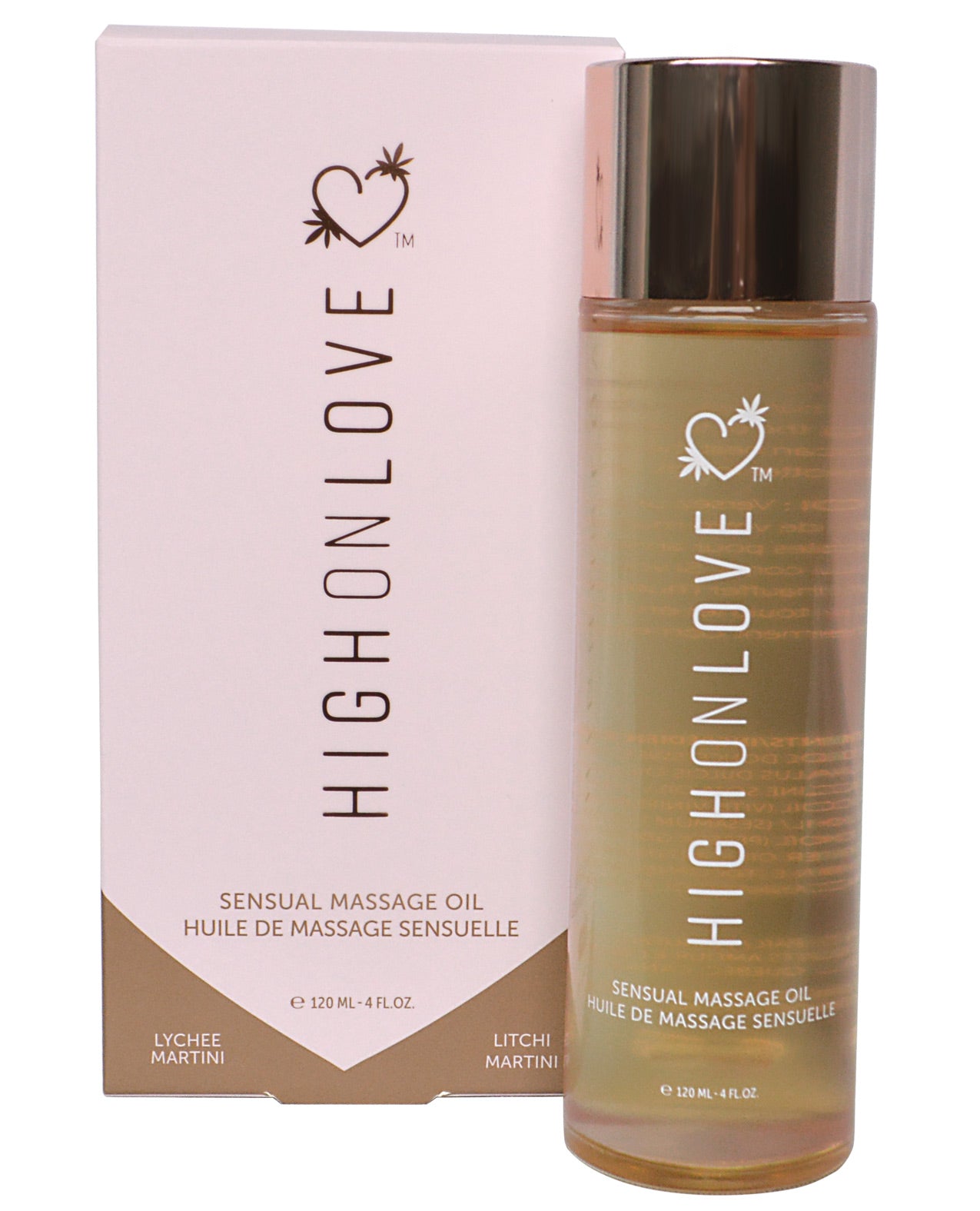 High On Love Hemp Massage Oil - Lychee Martini - LUST Depot