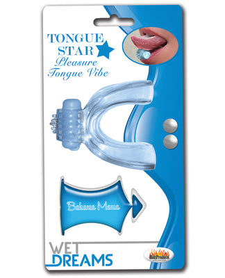 Wet Dreams Tongue Star Vibe - Blue W-10 Ml Liquor Lube Pillow