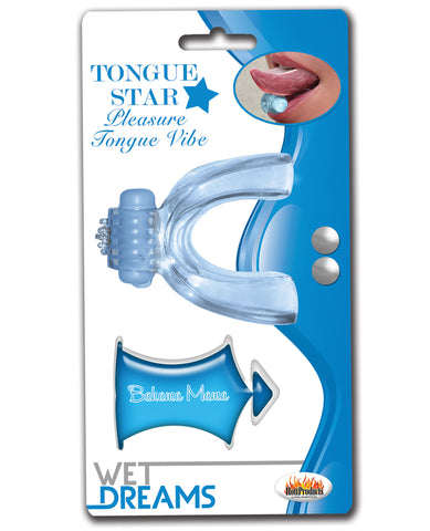 Wet Dreams Tongue Star Vibe - Blue W-10 Ml Liquor Lube Pillow